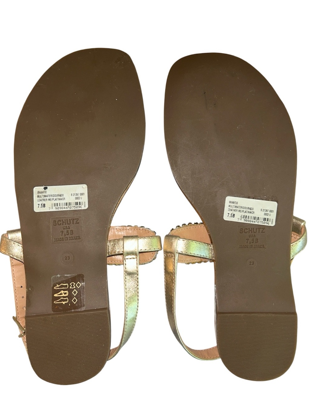 Schutz Shanti Gold Metallic Snake Rhinestone
Embellished Flat Sandals 7.5 - Picture 6 of 8
